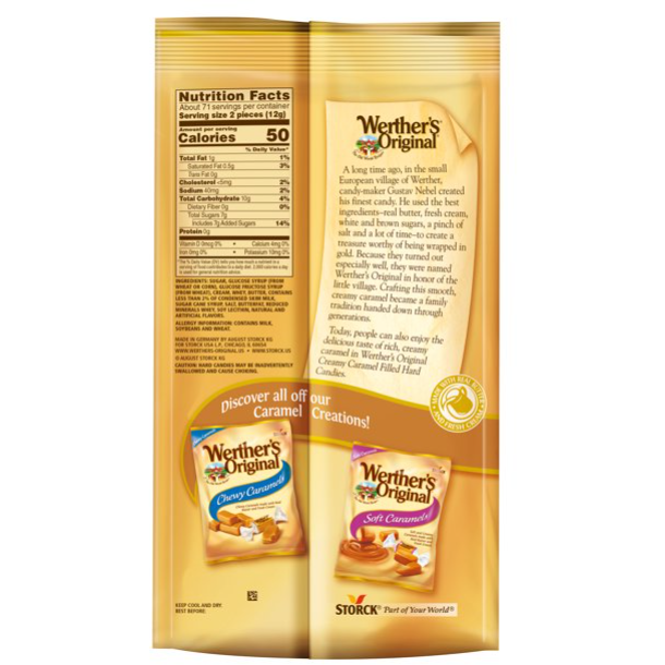 Product image of Werthers Original Creamy Caramel Filled Candy, 30 Oz