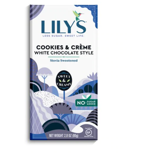 Product image of Lily's Sweets, Cookies & Crème White Chocolate Style Bar, 2.8 oz