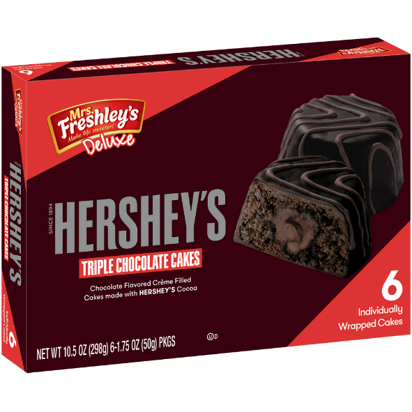 Product image of Mrs. Freshley's Deluxe Hershey's Triple Chocolate Cakes