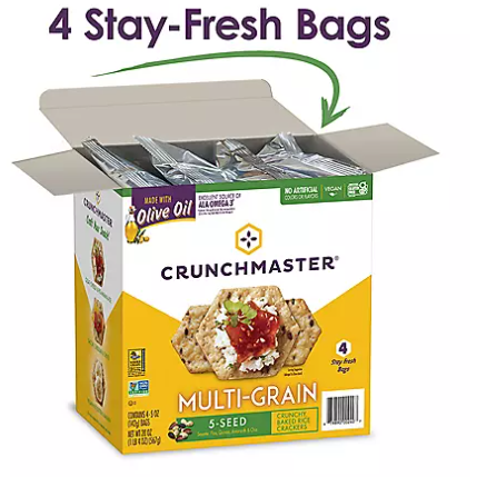 Product image of Crunchmaster 5 Seed Multi-Grain Cracker with Olive Oil (10 oz., 2 pk.)
