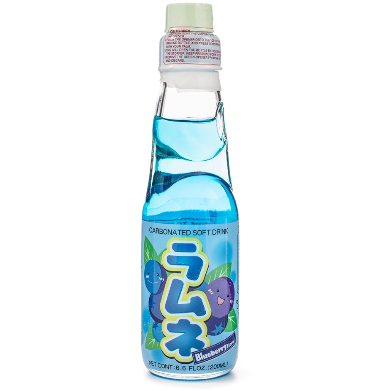Product image of Hata Ramune Carbonated Soft Drink, Blueberry Flavor 200 ml