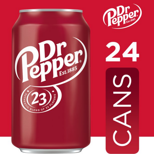 Product image of Dr Pepper Soda, 12 fl oz cans, 24 pack