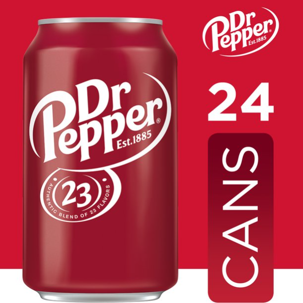 Product image of Dr Pepper Soda, 12 fl oz cans, 24 pack