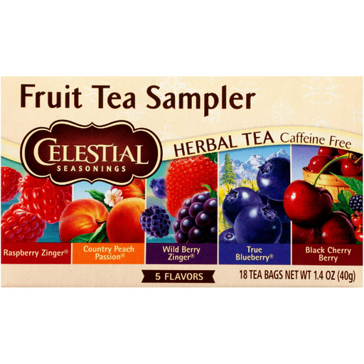 Product image of Celestial Seasonings Herbal Tea, Caffeine Free Fruit Tea Sampler, 18 Count Tea Bags