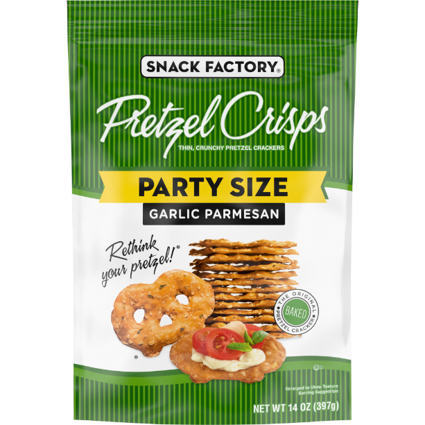 Product image of Snack Factory Pretzel Crisps, Garlic Parmesan, Party Size, 14 oz