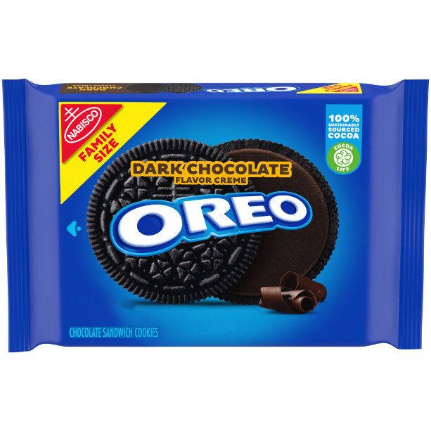 Product image of OREO Dark Chocolate Creme Chocolate Sandwich Cookies, Family Size, 17 oz