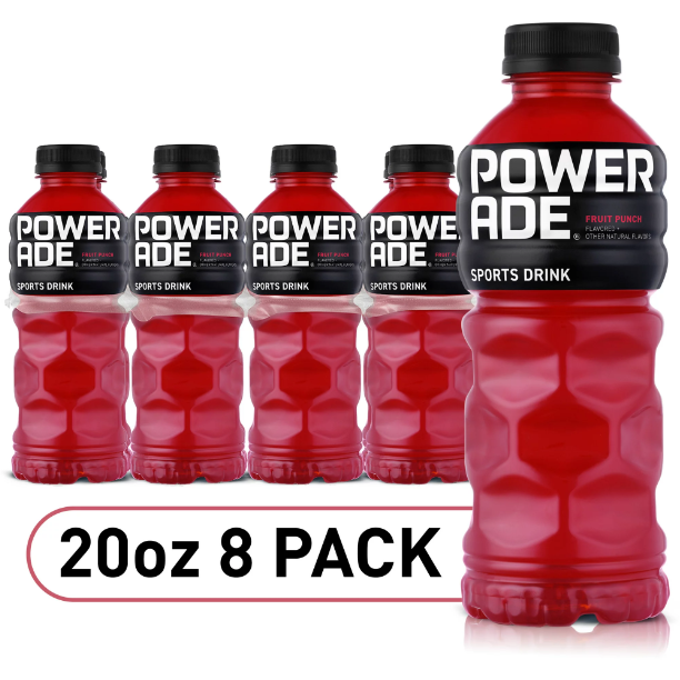 Product image of POWERADE Fruit Punch, ION4 Electrolyte Enhanced Fruit Flavored Sports Drink w/ Vitamins B3, B6, and B12, Replenish Sodium, Calcium, Potassium, Magnesium, 20 fl oz, 8 Pack