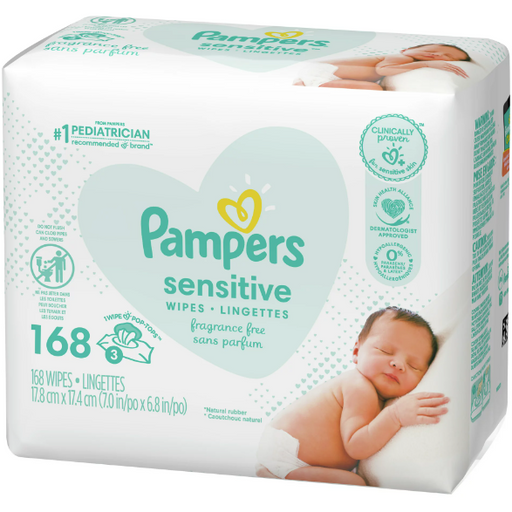 Product image of Pampers Sensitive Baby Wipes, 3X Pop-top Packs, 168 Ct