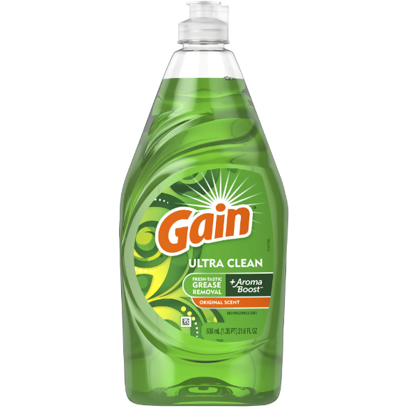 Product image of Gain Ultra Dishwashing Liquid Dish Soap, Original Scent, 21.6 fl oz