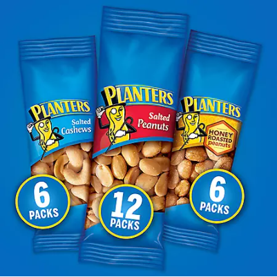 Product image of Planters Nuts Cashews and Peanuts Variety Pack (40.5 oz., 24 ct.)