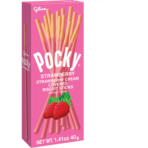 Product image of Pocky Glico Strawberry Creme Covered Biscuit Sticks, 1.41 Oz