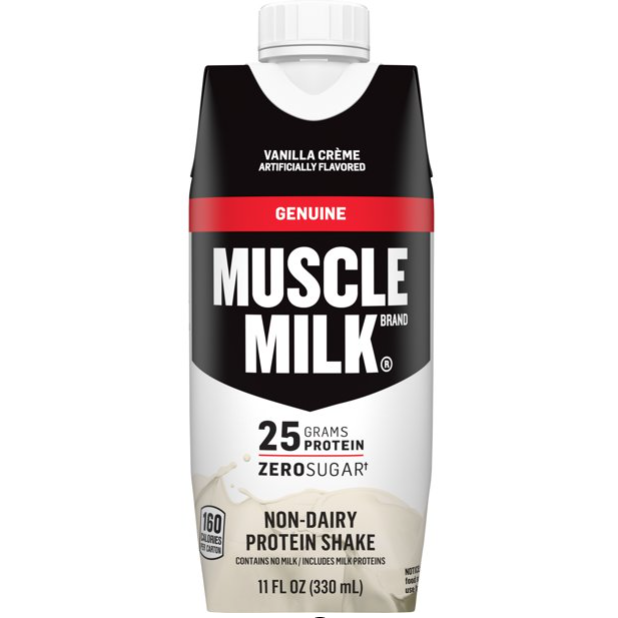 Product image of Muscle Milk Genuine Vanilla Creme Ready to Drink Protein Shake, 25g Protein, 11 oz, 4 Pack Bottles