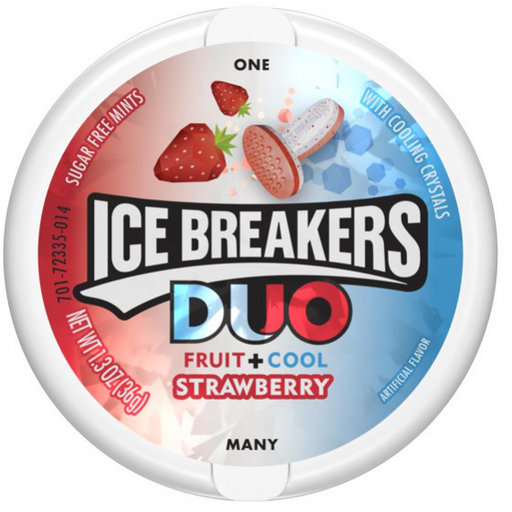 Product image of Ice Breakers, Sugar Free Duo Mints, Strawberry Fruit and Cool, 1.3 Oz.