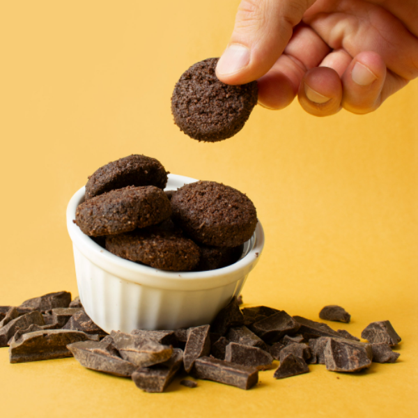 Product image of HighKey No Sugar Added, Keto Friendly, Grain & Gluten Free Double Chocolate Brownie Mini Cookies, 2g Net Carbs, 3oz