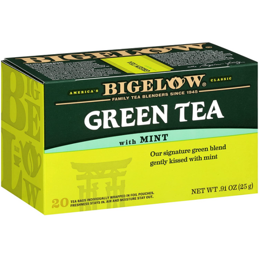Product image of Bigelow Green Tea with Mint Tea Bags, 20 Count Box.