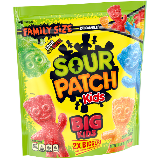 Product image of SOUR PATCH KIDS Big Soft & Chewy Candy, Family Size, 1.7 lb Bag