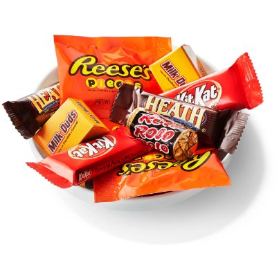 Product image of Hershey, Chocolate and Peanut Butter Assortment Snack Size Candy, Individually Wrapped, 35.04 oz, Bulk Party Pack