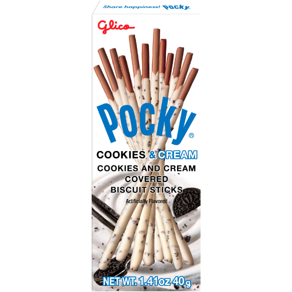 Product image of Glico Pocky Cookies and Cream Covered Biscuit Sticks, 1.41 oz