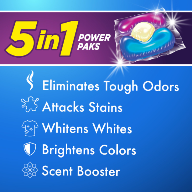 Product image of Arm & Hammer Plus OxiClean With Odor Blasters LAUNDRY DETERGENT 5-IN-1 Power Paks, 42CT (Packaging may vary)