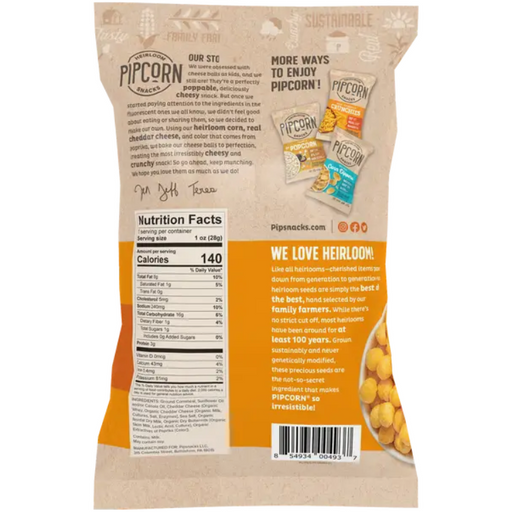 Product image of Pipcorn Snacks Cheddar Cheese Balls, 1oz