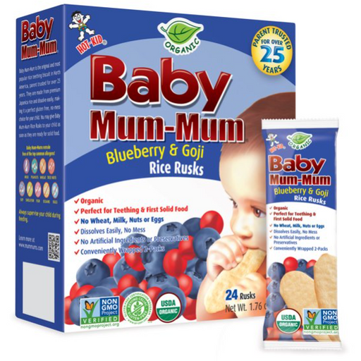 Product image of Baby Mum-Mum Rice Rusks, Organic Blueberry & Goji (24 Pack)