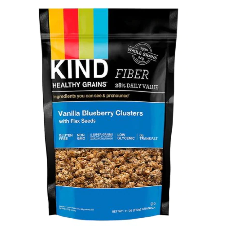 Product image of KIND Healthy Grains Granola Clusters, Vanilla Blueberry with Flax Seeds 11oz