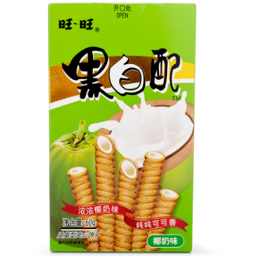 Product image of Want Want Waffer Rolls with Coconut Milk Flavor 60 g