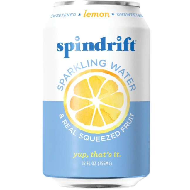 Product image of Spindrift Sparkling Water, Lemon Real Squeezed Fruit, 12 Fl Oz
