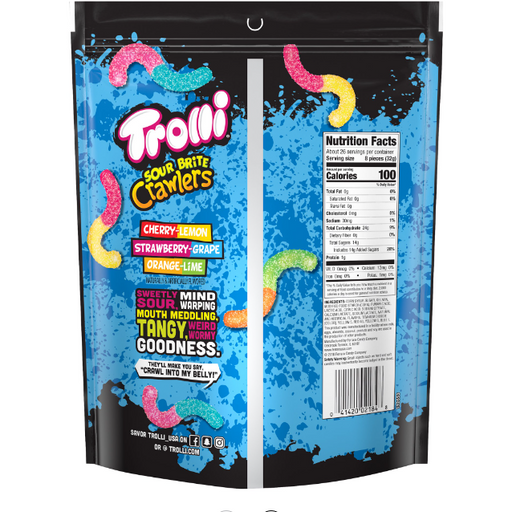Product image of Trolli Sour Brite Crawlers Gummy Worms Bag, 28.8 Oz