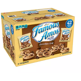 Product image of Famous Amos Chocolate Chip Cookies (2 oz., 42 ct.)
