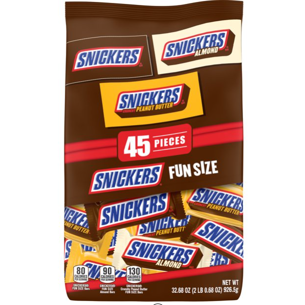 Product image of Snickers Variety Pack Fun Size Chocolate Candy Bars - 45 Pieces Bag
