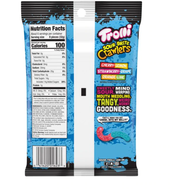 Product image of Trolli Sour Brite Crawlers Gummy Candy, 7.2 Oz