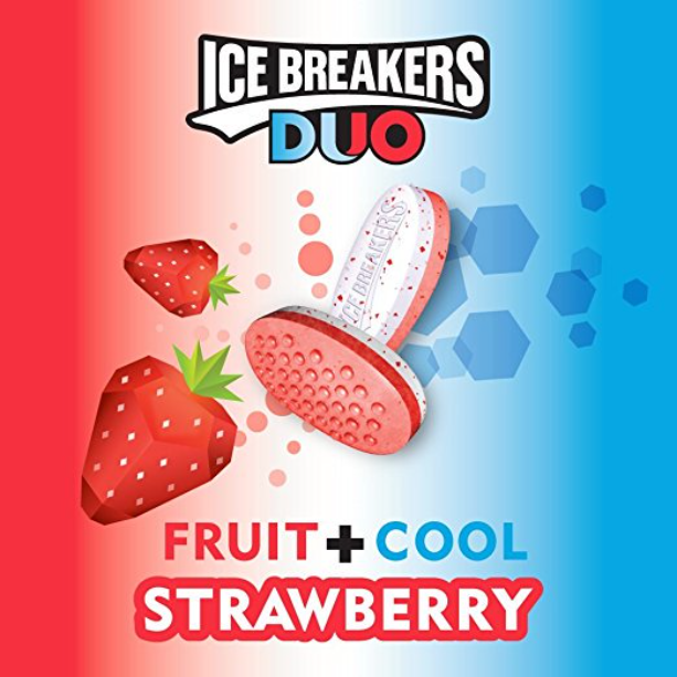 Product image of Ice Breakers, Sugar Free Duo Mints, Strawberry Fruit and Cool, 1.3 Oz.