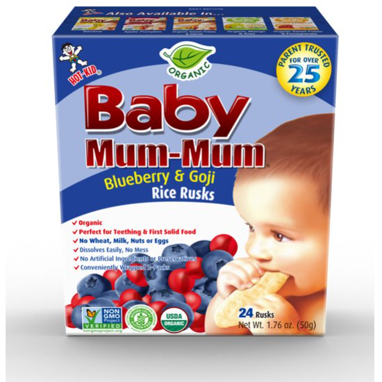 Product image of Baby Mum-Mum Rice Rusks, Organic Blueberry & Goji (24 Pack)