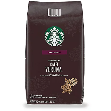 Product image of Starbucks Caffe Verona Ground Coffee, Dark Roast (40 oz.)