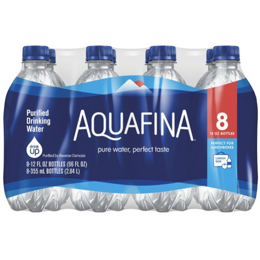 Product image of Aquafina Purified Water, 12 oz Bottled Water, 8 Count