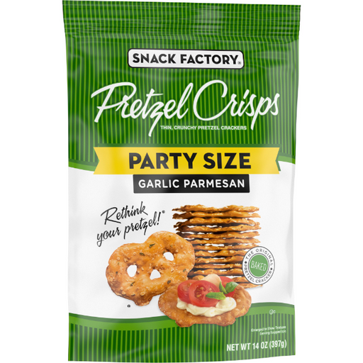 Product image of Snack Factory Pretzel Crisps, Garlic Parmesan, Party Size, 14 oz