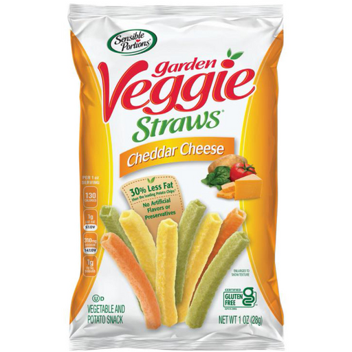 Product image of Sensible Portions Gluten-Free Cheddar Cheese Garden Veggie Straws, 1 oz