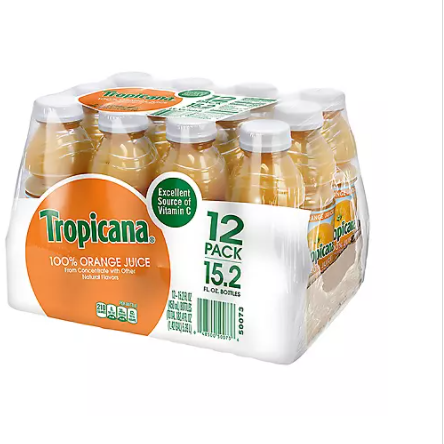 Product image of Tropicana Orange Juice (15.2 oz., 12 pk.)