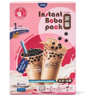 Product image of O's Bubble Instant Boba Pack, Black Tea 4pk,  260 g