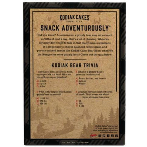 Product image of Kodiak Cakes Bear Bites, Chocolate Graham Crackers, 5g Protein per Serving, 9 oz