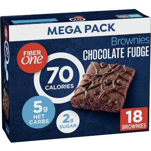 Product image of Fiber One 70 Calorie Brownies, Chocolate Fudge, Snack Bars, 18 ct