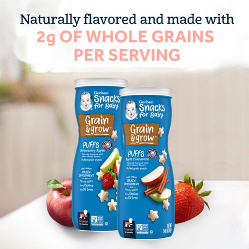 Product image of Gerber Puffs Strawberry Apple Cereal Snacks, 1.48 Oz