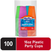 Product image of Hefty Everyday Disposable Plastic Cups, Assorted Colors, 16 oz, 100 count