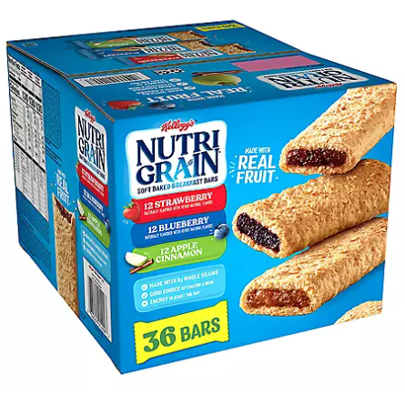 Product image of Kellogg's Nutri-Grain Bars Variety Pack (1.3 oz. bar, 36 ct.)