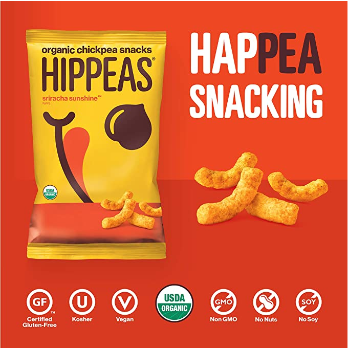 Product image of HIPPEAS Organic Vegan Nacho Vibes "Cheezy" Puffs, Chickpea Puffs, 4 oz