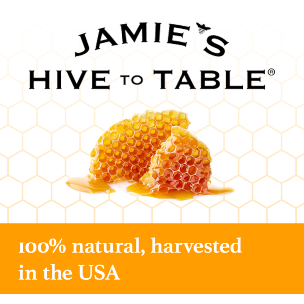 Product image of Jamie's Hive to Table Lemon Infused Raw Honey Pure Honey 12 oz Bottle