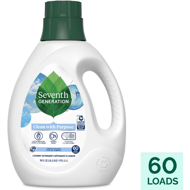 Product image of Seventh Generation Liquid Laundry Detergent Biodegradable Free & Clear 90 oz