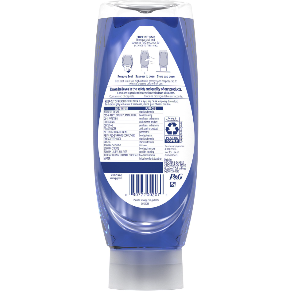 Product image of Dawn EZ-Squeeze Platinum Dishwashing Liquid Dish Soap, Refreshing Rain Scent, 18 fl oz