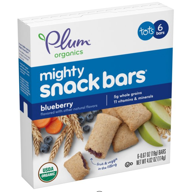 Product image of Plum Organics Mighty Snack Bars for Toddlers, Blueberry Fruit Snack Bar, 4oz